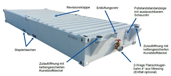 Fäkalientank als 10 oder 20'ft Ausführung