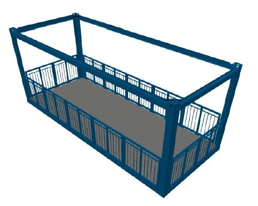 Dachterrasse mit Dach 20'ft